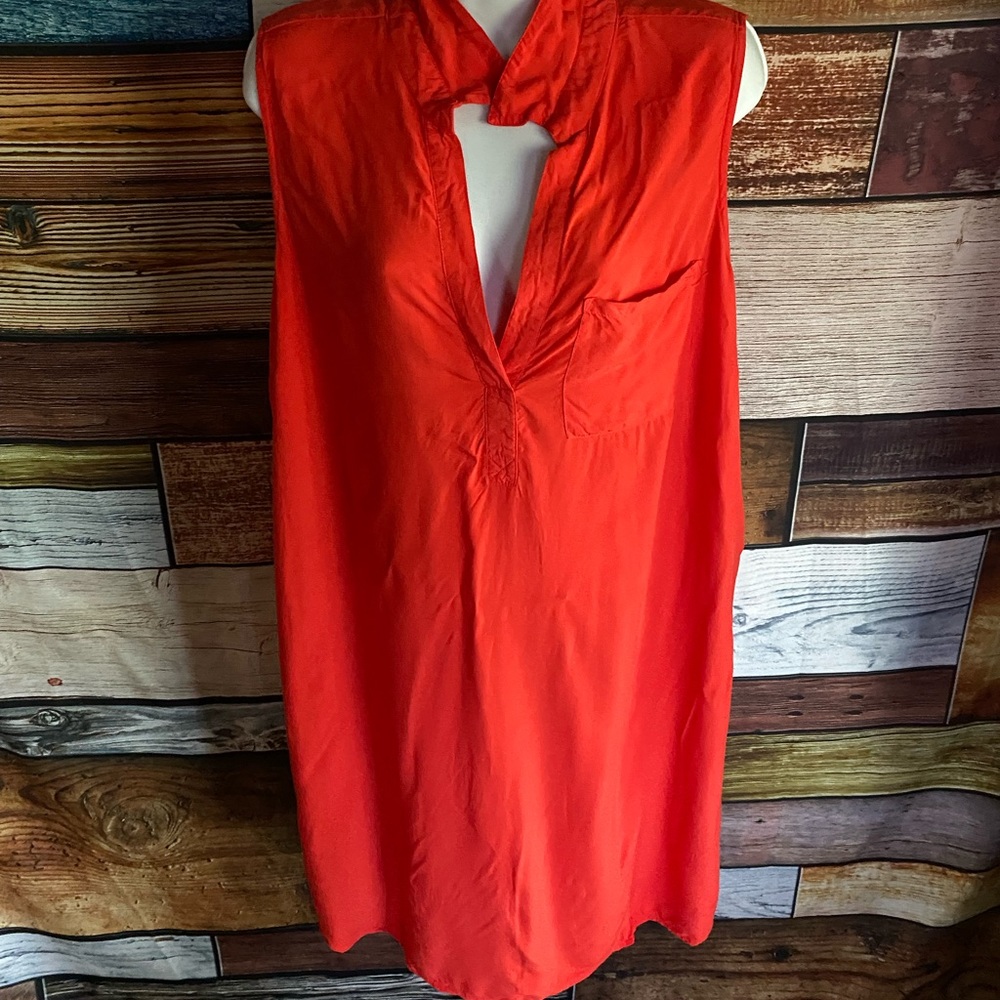 Sleeveless Orange Midi Dress